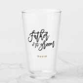 Vater der Groom-Schrift Typografie/Name/Geschenk Glas (Vorderseite)