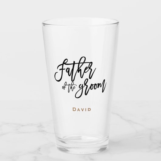 Vater der Groom-Schrift Typografie/Name/Geschenk Glas (Vorderseite)