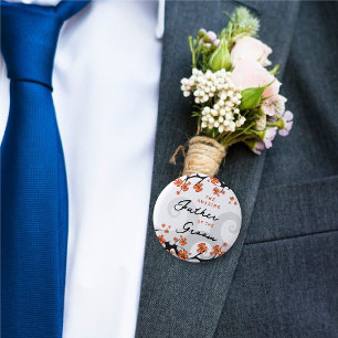 VATER DER GROOM Tropical Blume Swirl Wedding Button