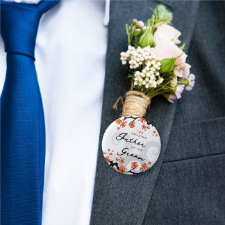 VATER DER GROOM Tropical Blume Swirl Wedding Button