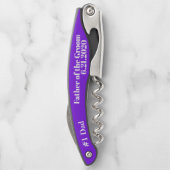 Vater der Groom-Violet-Gastgeschenke Hochzeiten Kellnermesser (Rückseite)