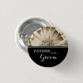 Vater der Groom Wedding Gold Daisy Button (Vorne & Hinten)
