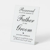 Vater der Groomreservierten Gedenkfeier Sockelschild (Vorderseite)
