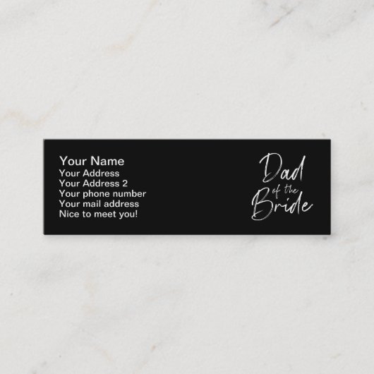 Vater der Hochzeit Mini Visitenkarte (Vorderseite)