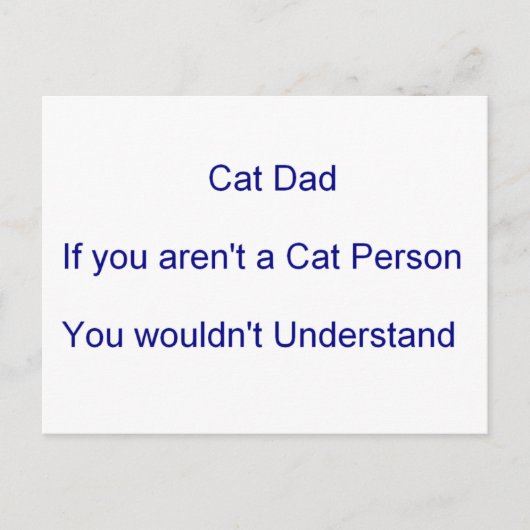 Vater der Katze am Vater Postkarte (Vorderseite)