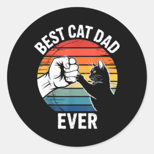 Vater der Katze jemals Shirt Lustige Männer Katze Runder Aufkleber