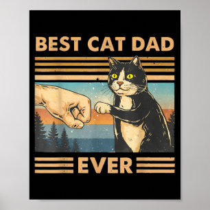 Vater der Katze Vintage-Katze Fauststoß Lustiger K Poster