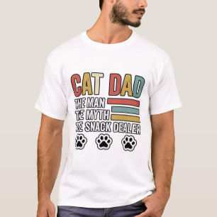 Vater der Katze Vintage Lustiges Snacks-Verkäufer- T-Shirt