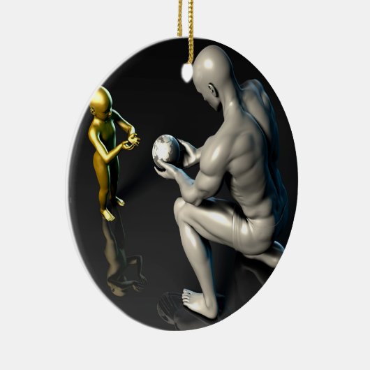 Vater, der Klugheit zu seinem Kind oder zu Sohn Keramikornament (Rechts)