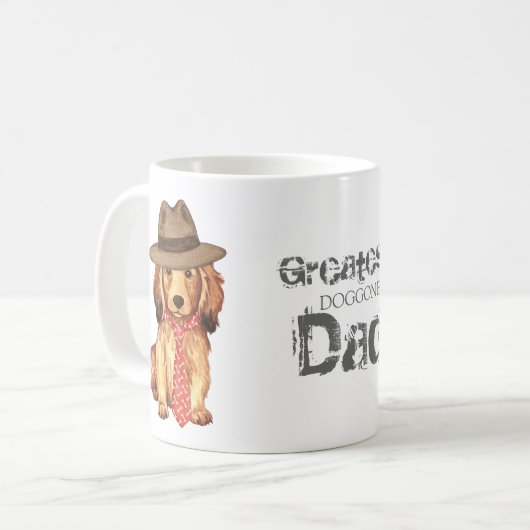 Vater der langhaarigen Dackel Kaffeetasse (Vorderseite Links)