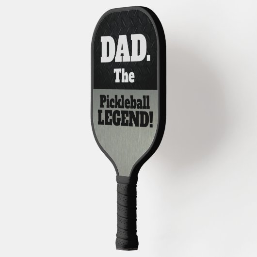 Vater Der legendäre Funny Smack Talk Black Silver Pickleball Schläger (Links)