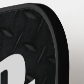 Vater Der legendäre Funny Smack Talk Black Silver  Pickleball Schläger (Linke Seite)