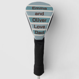 Vater der Liebe für Kindernamen auf blauem Streife Golf Headcover