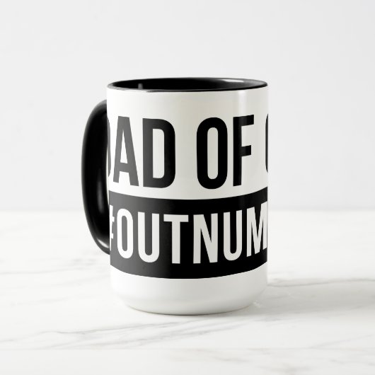 Vater der Mädchen #Outnumed Tasse (Vorderseite Links)