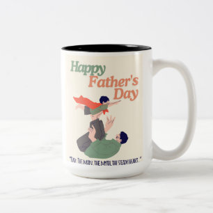 Vater: Der Mann. Der Mythos Das Herz - der Tag des Zweifarbige Tasse
