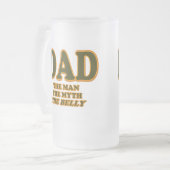 VATER der Mann der Mythos der Bauch-lustige Mattglas Bierglas (Vorderseite Links)