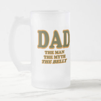 VATER der Mann der Mythos der Bauch-lustige Mattglas Bierglas