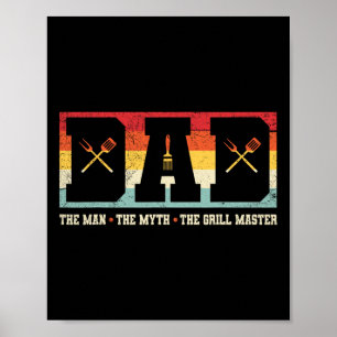 Vater Der Mann der Mythos Der Grill Master Grillen Poster