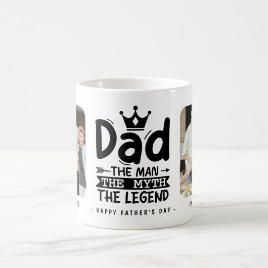 Vater Der Mann der Mythos der Legende 2x Foto Kaffeetasse (Mittel)