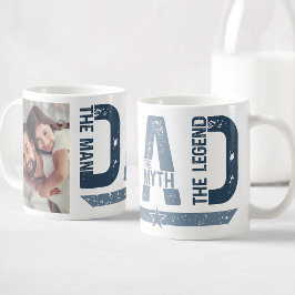 Vater Der Mann der Mythos der Legende Custom Foto Kaffeetasse