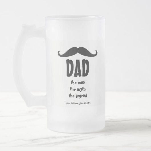 Vater der Mann der Mythos der Legende mustache lus Mattglas Bierglas (Links)