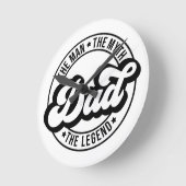 Vater der Mann der Mythos der Legende pa Papa Männ Runde Wanduhr (Winkel)