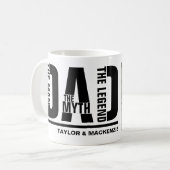 Vater Der Mann der Mythos der Legende Personalisie Kaffeetasse (Vorderseite Links)