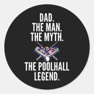 Vater Der Mann der Mythos Der Pool Legende Pool Bi Runder Aufkleber