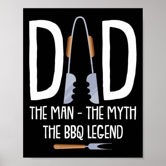 Vater Der Mann der Mythos Die Grillen Legend Funny Poster (Vorne)