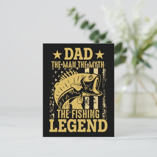Vater - Der Mann, der Mythos, die Legende der Fisc Postkarte (Stehend Vorderseite)