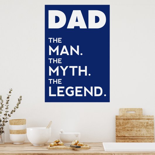 VATER, Der Mann, der Mythos, die Legende, die blau Poster (Küche)