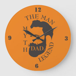 Vater der Mann, der Mythos, die Legende Text orang Große Wanduhr