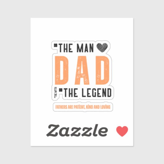 "Vater: Der Mann, die Legende - Der herzliche Vate Aufkleber (Blatt)