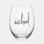 Vater der Monogram-Signatur-Skript Weinglas Ohne Stiel (Rückseite)