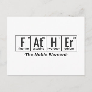 Vater der Noble Element Vathers Day Science Geek Postkarte