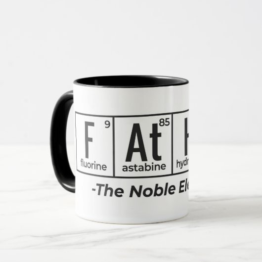 Vater der Noble Element Vathers Day Science Geek Tasse (Vorderseite Links)