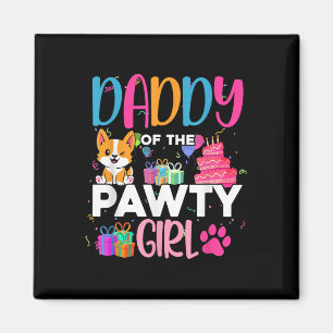 Vater der Pawty Girl Corgi Dog Family Geburtstag M Magnet