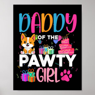Vater der Pawty Girl Corgi Dog Family Geburtstag M Poster