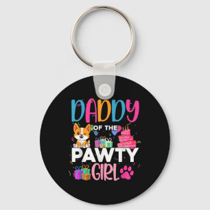 Vater der Pawty Girl Corgi Dog Family Geburtstag M Schlüsselanhänger