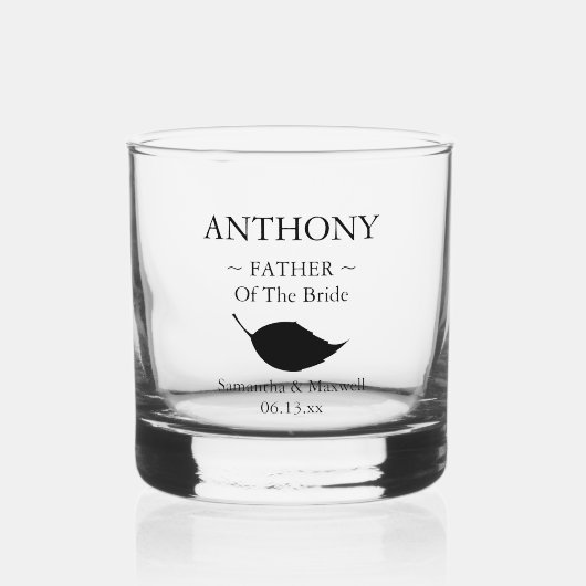 Vater der Personalisierten Hochzeitsfeier Whiskyglas (Vorderseite)