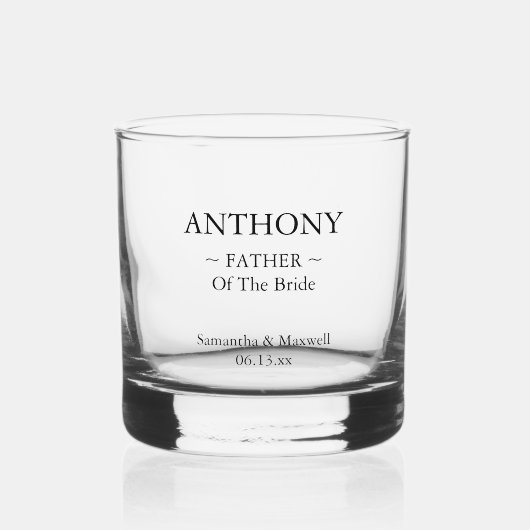 Vater der Personalisierten Hochzeitsfeier Whiskyglas (Vorderseite)