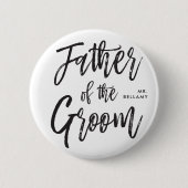 Vater der Skript-Art-kundenspezifischen Hochzeit Button (Vorderseite)