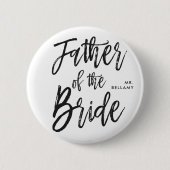 Vater der Skript-Art-kundenspezifischen Hochzeit Button (Vorderseite)