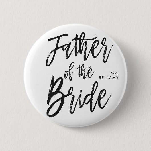 Vater der Skript-Art-kundenspezifischen Hochzeit Button (Vorderseite)