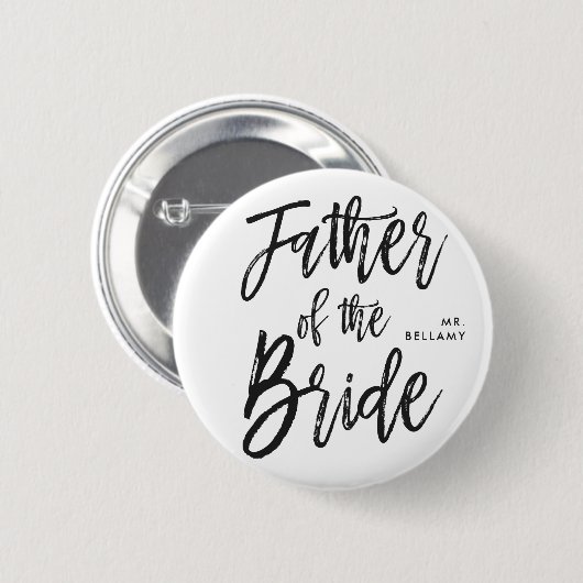 Vater der Skript-Art-kundenspezifischen Hochzeit Button (Vorne & Hinten)