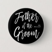 Vater der Skript-Art-Schwarz-Hochzeit des Button (Vorderseite)