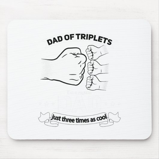 Vater der Triplets Ankündigung Vatertag Daddy Tri Mousepad (Vorne)