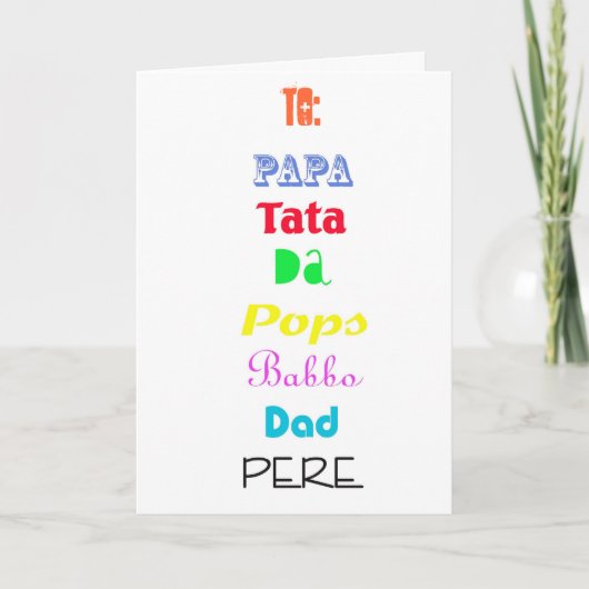 Vater der Welt Karte (Vorderseite)