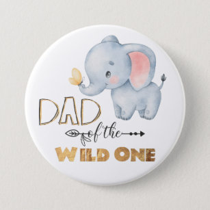 Vater der "Wild One Elephant Gold Foil"-Taste Button