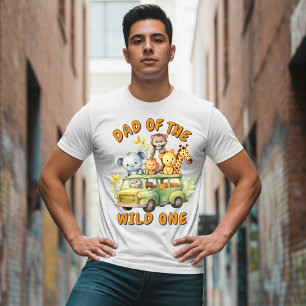 Vater der Wild-One-Safari-Tiere Geburtstag T-Shirt